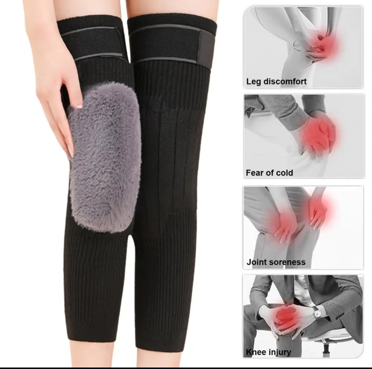 1 Pair Unisex Winter Wool Knee Brace Pads – Warmth, Comfort, & Support! 🧦🔥